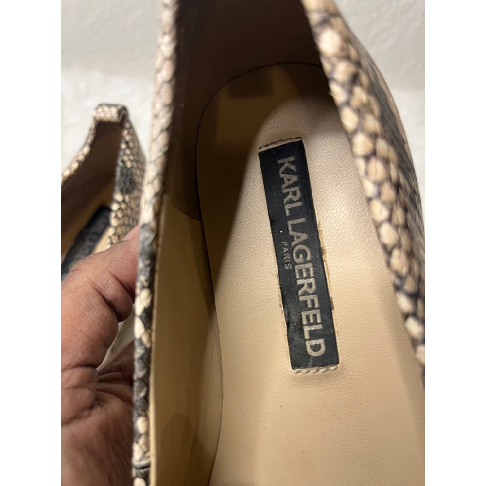 Karl Lagerfeld Brea slip-on sneakers snake print leather women size 6.5M - Picture 3 of 9